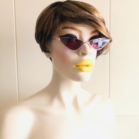 Slim Chrome Cateye Sunglasses - Picture 6 of 10